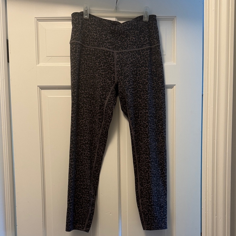 Varley Black & Brown Leopard Print Leggings